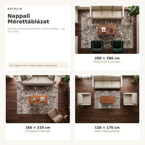 Vitrin 4076 Barna szőnyeg nappali méretútmutató - AsteliaHome