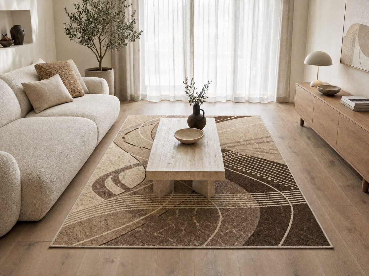 Alya 02454A világosbarna modern szőnyeg