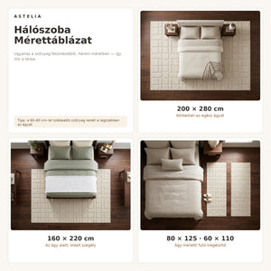 Bohemian 03581A Bézs szőnyeg hálószoba méretútmutató - AsteliaHome