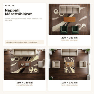 Eylül 01205D Barna szőnyeg nappali méretútmutató - AsteliaHome