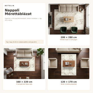 Zara 01850A Barna szőnyeg nappali méretútmutató - AsteliaHome