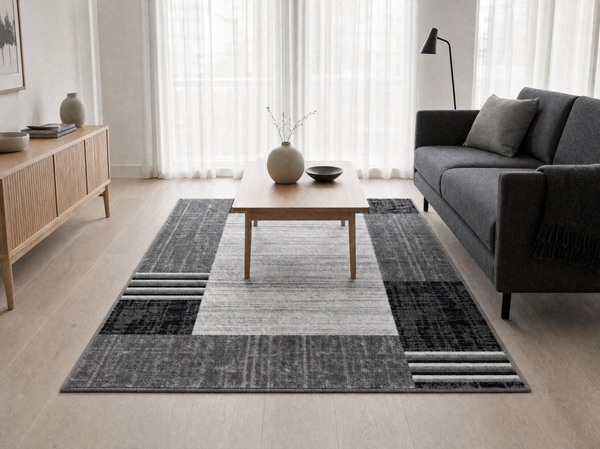Alya 02451A fehér-sötétszürke modern szőnyeg nappaliban – AsteliaHome