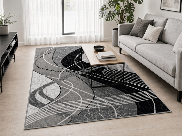Alya 02454A szürke modern szőnyeg nappaliban – AsteliaHome