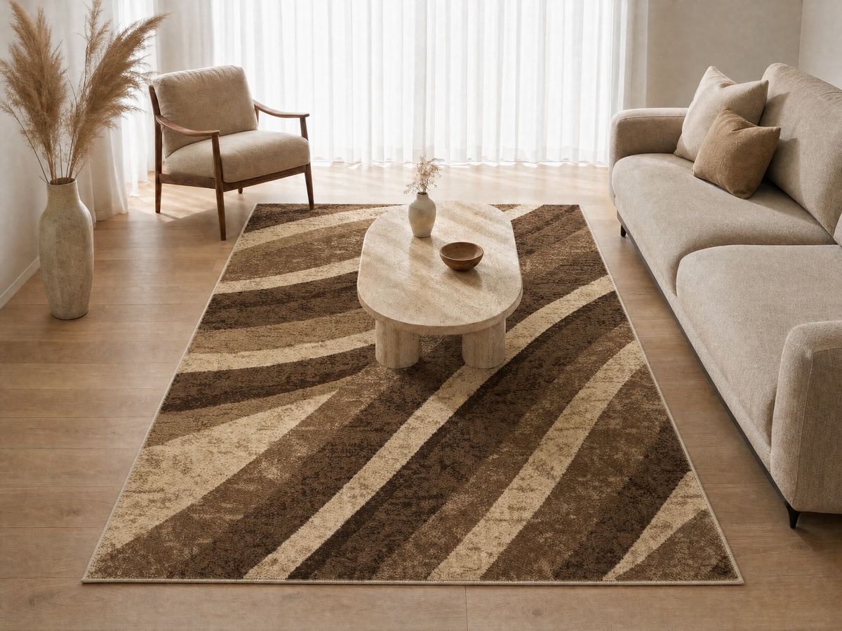 Alya 02455A barna-világosbarna modern szőnyeg
