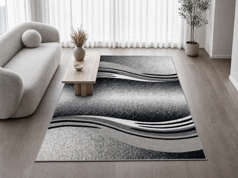 Alya 02456A sötétszürke-szürke modern szőnyeg