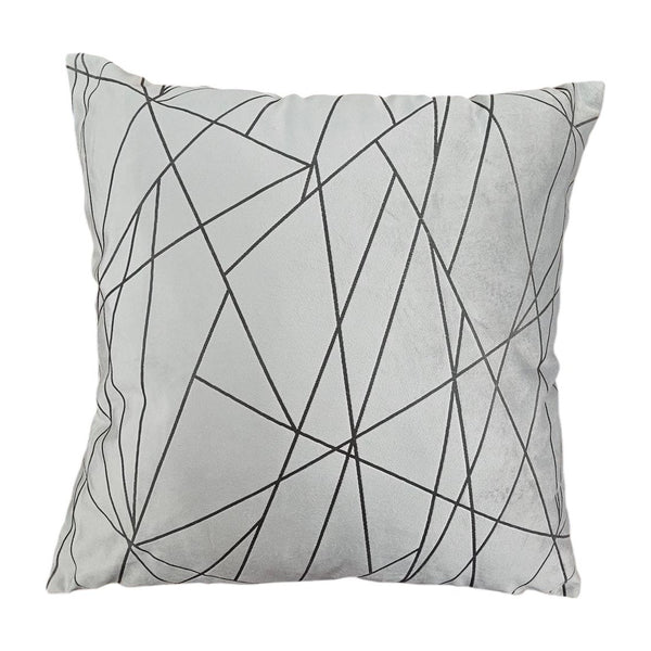 Geometria bársony díszpárna — Szürke — 1. kép